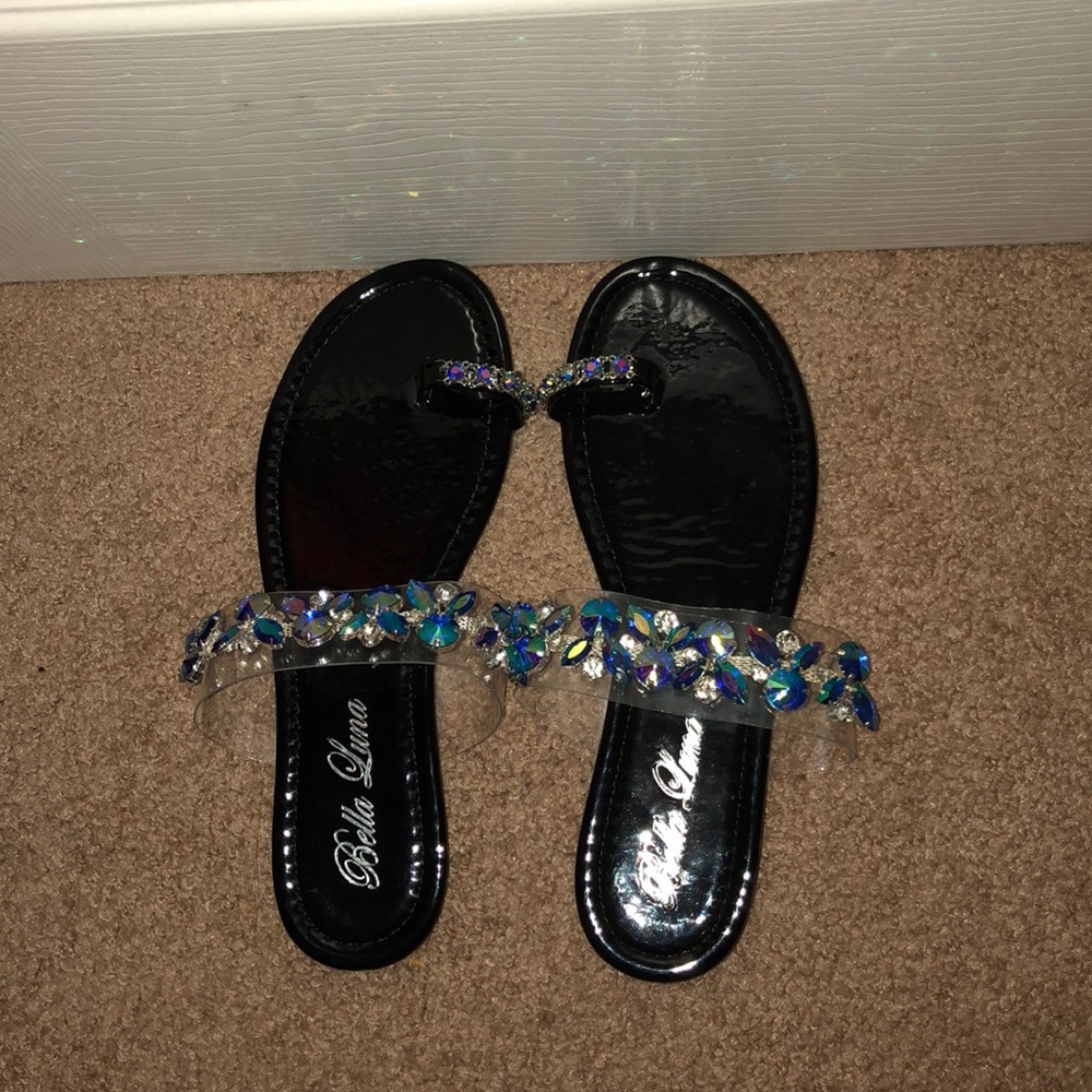 Bedazzled shoes.